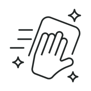 Icon of a hand cleaning with a cloth
